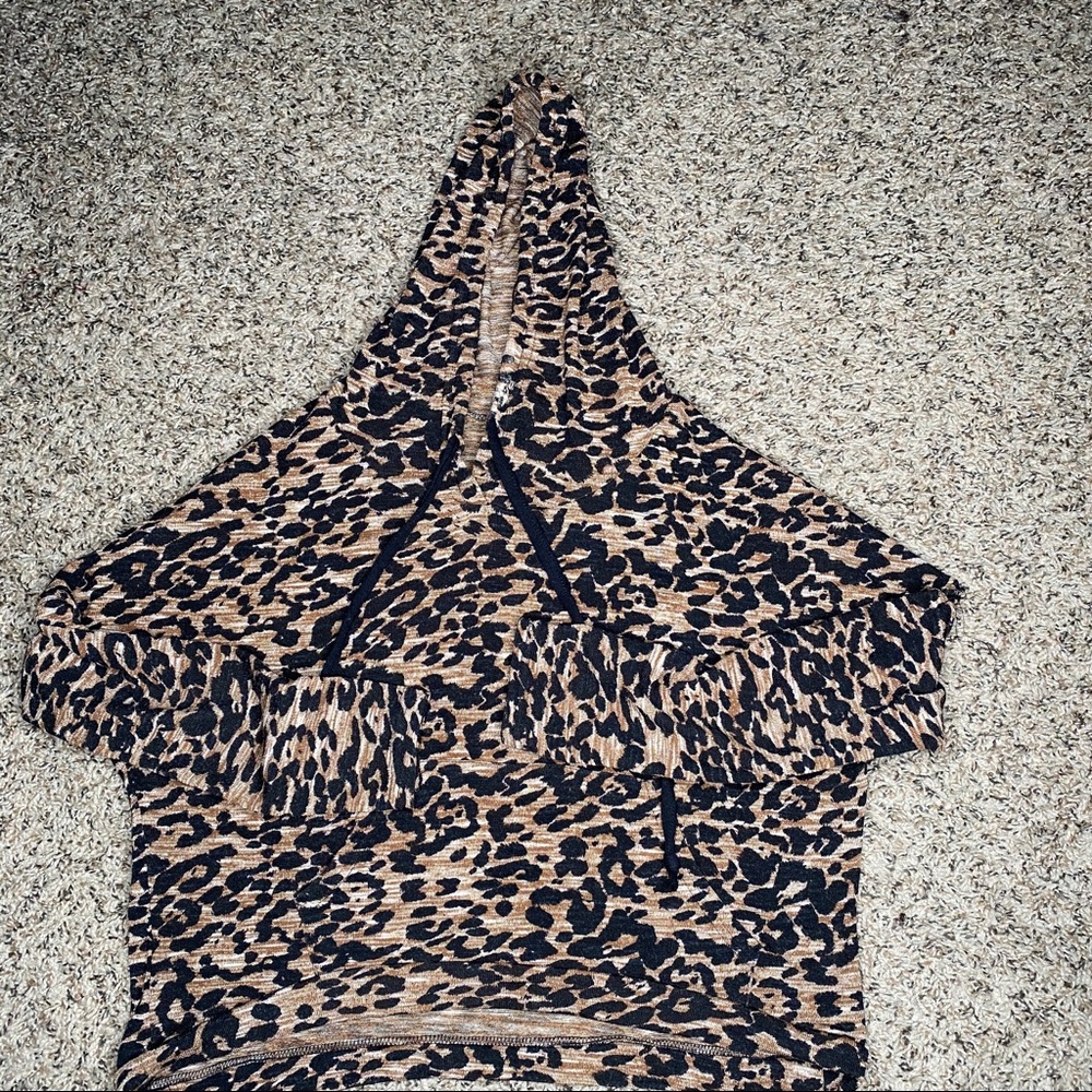 Cheetah Print Crop Hoodie